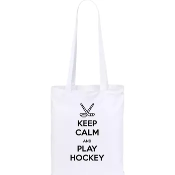 Látková taška Keep calm and play hockey