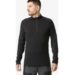 SIMOND Pánské tričko s dlouhým rukávem z vlny merino na zip u krku Merino Resist S ČERNÁ