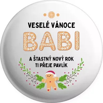 Placka Veselé Vánoce babi, perníček