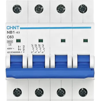 Chint 179744 NB1-63 4P C20 6kA DB elektrický jistič 4pólový 20 A 240 V, 415 V
