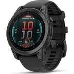 Garmin fenix® E – 47 mm, AMOLED, Slate grey steel / Černý silikonový řemínek, EU