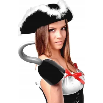 Čepice Klobouk s bílou kožešinou TRICORN PIRÁTSKÝ