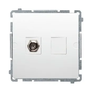 Elektrická zásuvka Anténní zásuvka typu F jednoduchá bílá BMAF1.01/11 Kontakt Simon Basic