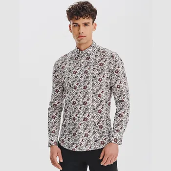 Pánská košile Pako lorente pánská košile casual s dlouhým rukávem slim střih bavlna velikost L