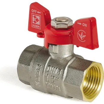 Zahradní hadice Koer Kulový kohout motýl červený, KR.217 1/2"FF | KR.217 1/2"FF