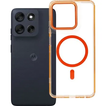 Náhradní kryt pro mobilní telefon Kryt Cover Frame Clear Hybrid Mag Cover with MagSafe Motorola Moto G56 Hermes Orange