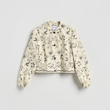 Dámský kabát Reserved - Bavlněná bunda s výšivkou - vícebarevná - 497IA-MLC - 497IA-MLC-S