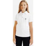FOUGANZA Dětské jezdecké závodní polo tričko 100 s krátkými rukávy 8 LET BÍLÁ