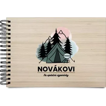 Dřevěné album s kroužkovou vazbou Stanování