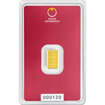 Münze Österreich Zlatý investiční slitek 1 g