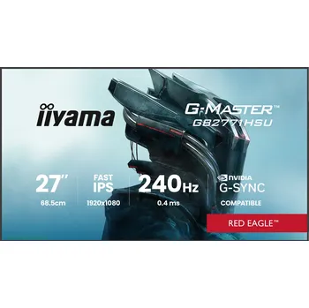 Monitor iiyama G-Master//27"/IPS/FHD/240Hz/0,4ms/Bílá/3R GB2771HSU-W1