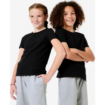 Pánské tričko DECATHLON Dětské základní tričko 12 LET ČERNÁ