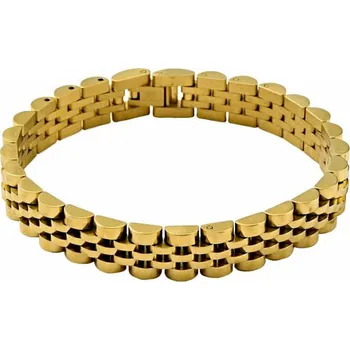 Drahý kámen Náramek Watch band styl nerezová ocel barva zlata 21 cm obvod cca 21 cm