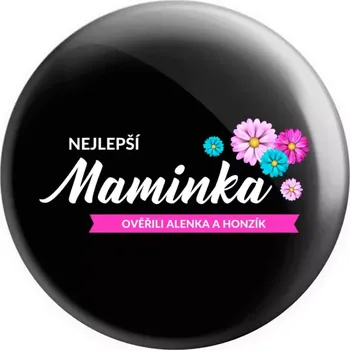 Placka Nejlepší maminka se jmény dětí