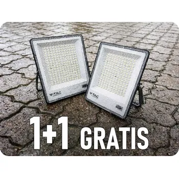 LED reflektor 200W, 16450lm, CCT změna barvy, CREE CHIP, černý, 1+1 zdarma!