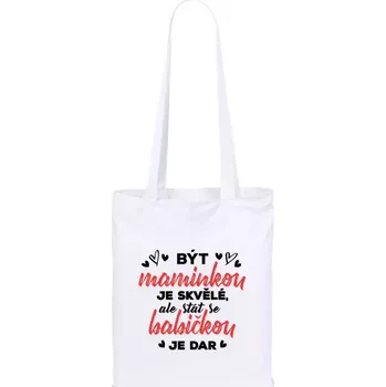 Látková taška Stát se babičkou je dar