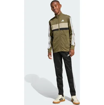 ADIDAS Sportovní souprava Seasonal Essentials Tiberio 3-Stripes Tricot Kids 9 LET BÉŽOVÁ|BÍLÁ