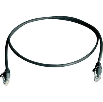 Datový kabel Telegärtner 100008519 RJ45 síťové kabely, propojovací kabely CAT 6 U/UTP 3.00 m černá samozhášecí, bez halogenů 1 ks