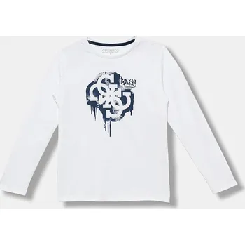 Chlapecké tričko Dětské bavlněné tričko s dlouhým rukávem Guess L5BI01.I3Z14.9BYA bílá 00X, vel. 158-166