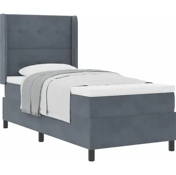 Postel vidaXL Postel s boxspringem s matrací Tmavě šedá 90 x 190 cm samet [3341985]