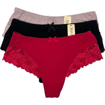 Dámské spodní prádlo Haya Dámské kalhotky 3x kusy vícebarevné 07 Barva: Černá, Velikost: S-M