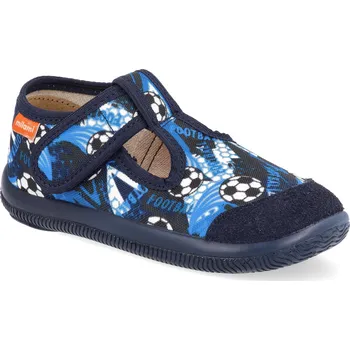 Dívčí bačkory Dětské přezůvky Milami - fotbal modré Velikost: 27