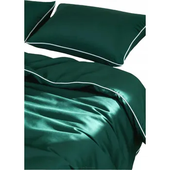 Povlečení BAMBUSOVÉ POVLEČENÍ S LEMEM, HLADKÉ, PRODYŠNÉ, PŘÍRODNÍ 220x200 + 2 POVLEČENÍ NA POLŠTÁŘE