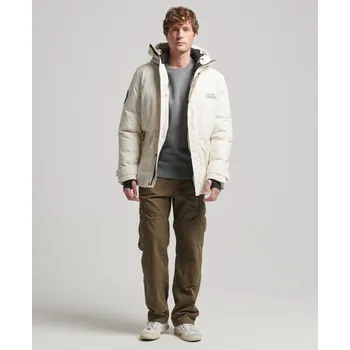 Dámský kabát SUPERDRY ECRU PARKA S VÝŠIVKOU (S)