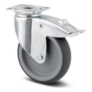 Pojezdové kolečko TENTE KOLEČKA Přístrojové kolečko 100mm, s brzdou, plotýnka, 2477PJO100P50