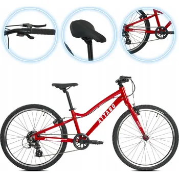 Dětské kolo Dětské kolo ATTABO EASE 24" červené, extra lehké hliníkové, Shimano Altus