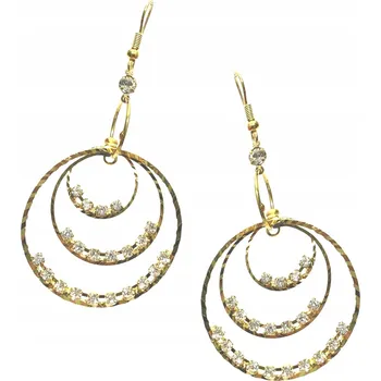 Náušnice Náušnice dlouhé visací zlaté KRUHY velké se zirkony