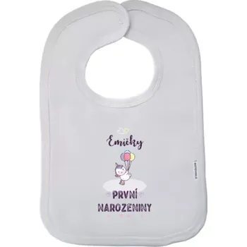 Bryndák Dětský bryndák První narozeniny - Jednorožec, se jménem