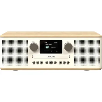 Radiopřijímač Pure Classic C-D6 Cotton White/Oak EU/UK 252984 rádio s CD, DAB, DAB plus , FM, dub, bílá