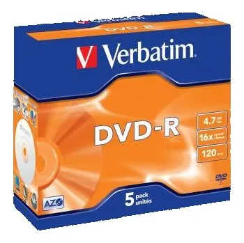 Optické médium Verbatim DVD-R, DataLife PLUS, 43518, 4.7GB, 16x, jewel box, 1 KUS, Scratch Resistant, 12cm, General, Advanced Azo+, Matte Silver,