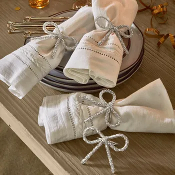 Papírový ubrousek Kroužky na ubrousky, 4dílná sada Eirael, stříbrná, V/Š/H cca 8.5/7/5 cm