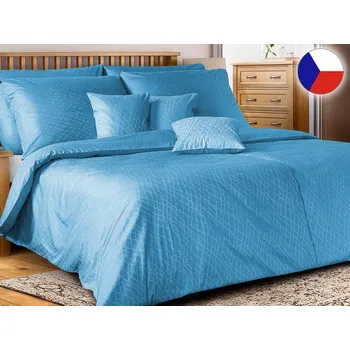 Povlečení Damaškové povlečení EXCELLENT 140x200, 70x90 GEON Hadí kůže modrá