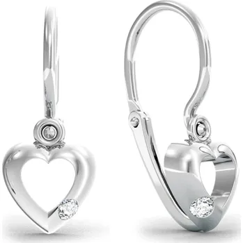 Náušnice Olivie Náušnice z bílého zlata SRDCE Au 585/1000 Au 585; ≤1,05 g.