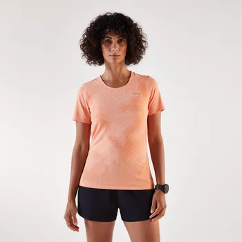 Pánská móda KIPRUN Dámské běžecké tričko Kiprun Run 500 Confort L ORANŽOVÁ