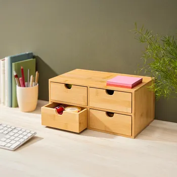 Úložný box Die moderne Hausfrau Bambusový stolní organizér se zásuvkami 475940