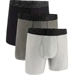 UNDER ARMOUR Pánské boxerky Perf Tech 6in, 3 ks M KAŠTANOVÁ|VÍCEBAREVNÁ|ŠEDÁ