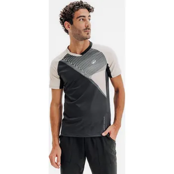 Pánské tričko KUIKMA Pánské tričko na padel s krátkým rukávem funkční L BÉŽOVÁ|ČERNÁ