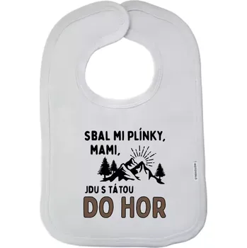 Bryndák Dětský bryndák Mami sbal mi plínky - hory