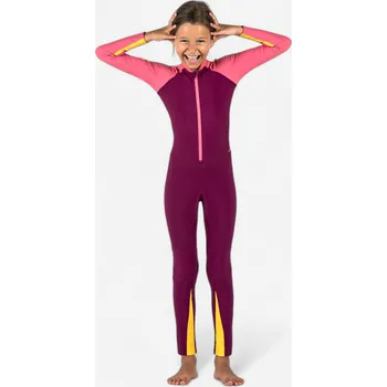 Neoprenové oblečení DECATHLON Dívčí jednodílné plavky s dlouhým rukávem Combiswim 100 8 LET FIALOVÁ|RŮŽOVÁ|ŽLUTÁ