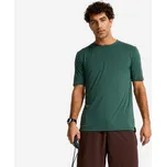 DOMYOS Pánské tričko na fitness prodyšné s krátkým rukávem a kulatým výstřihem S ZELENÁ