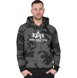 mikina s kapucí pánské - Basic - ALPHA INDUSTRIES - black camo_178312C - M