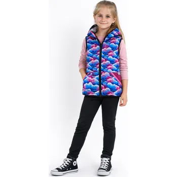 Dívčí vesta Kocour Mourek Softshellová dětská vesta OBLÁČKY Velikost 80/86
