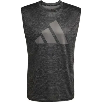 Pánská móda Pánské tričko adidas WORKOUT ESSENTIALS BRANDLOVE TEE 2XL Tmavě šedá, Stříbrná