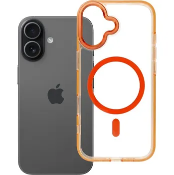 Náhradní kryt pro mobilní telefon Kryt Cover Frame Clear Hybrid Mag Cover with MagSafe iPhone 17 Hermes Orange