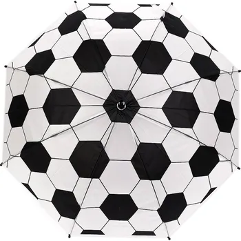 Deštník Dětský vystřelovací deštník fotbal, střední, 3 černá
