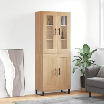 Příborník a kredenc zahrada-XL Skříň highboard dub sonoma 69,5 x 34 x 180 cm kompozitní dřevo 3198364